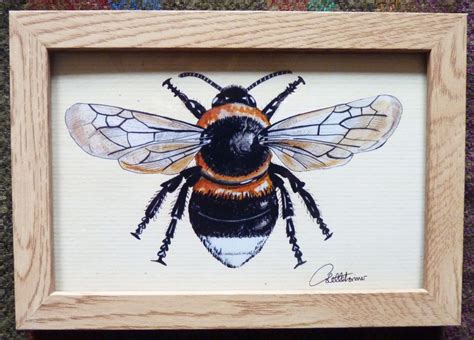 Bumblebee Painting Bumblebee Wall Art Bumblebee Picture Bumblebee Gift Garden Bumblebee ...