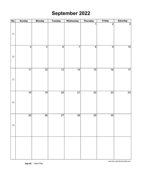 Blank September 2022 Calendar Printable April Calendar 2022