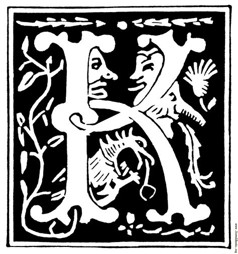 Decorative Initial Letter K From 16th Century Image 2719x2908 Pixels 97