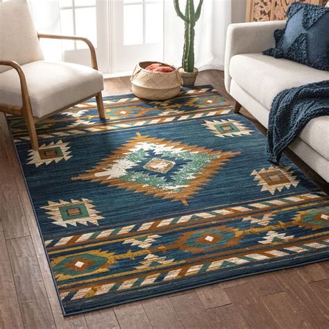 Well Woven Lizette Dark Blue Traditional Medallion Area Rug Walmart