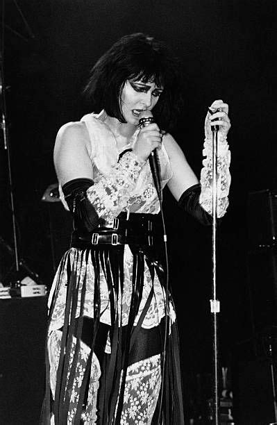 Singer Siouxsie Sioux Performing With English Rock Group Siouxsie And
