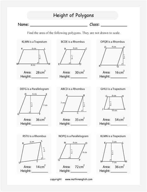 Figure out a way to calculate the height of these parallelograms