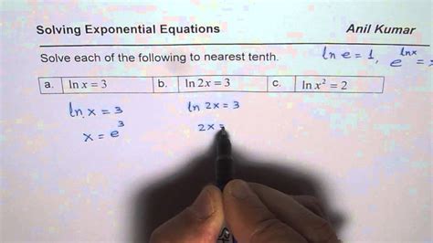 how to use calculator to solve natural logarithmic equations youtube