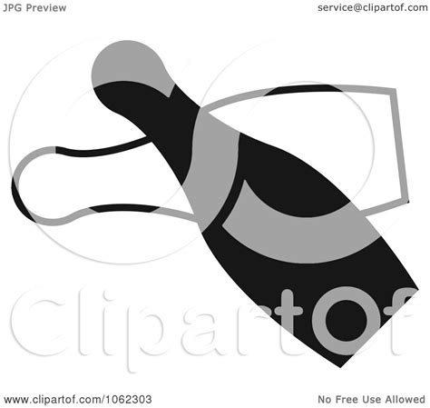 Clipart Bowling Pins In Black And White 3 Royalty Free