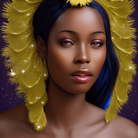 beautiful haitian girl with big sparkly flower on head · creative fabrica