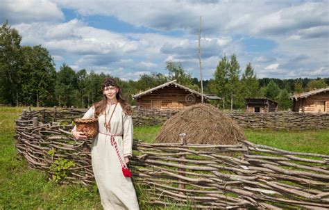 Women Over Ancient Russian Village Stock Photo Image 27169324