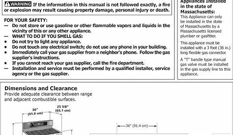 Frigidaire FPGF3685LSA User Manual GAS RANGE Manuals And Guides 1102509L