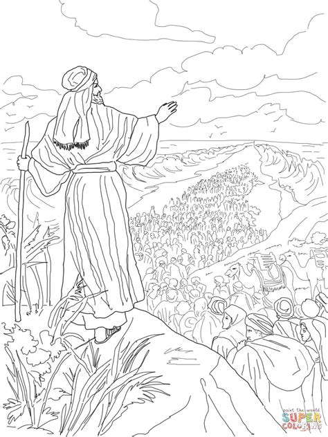 1920x1358 israelites cross the red sea coloring page free printable. Israelites Crossing the Red Sea coloring page | Free ...