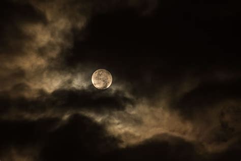 Hd Wallpaper Full Moon During Night Time Dark Lunar Moonlight Sky