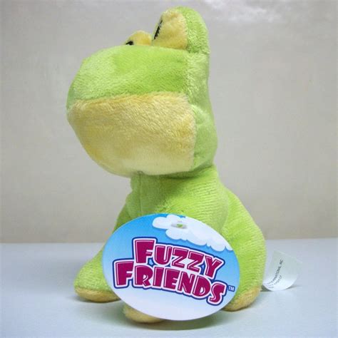 6 Fuzzy Friends Frog Plush Stuffed Doll Green Yellow New Greenbrier