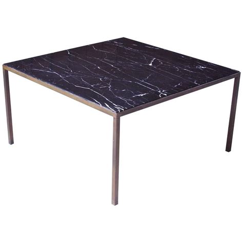 You are viewing image #19 of 27, you can see the complete gallery at the bottom below. Vintage Italian Black Carrara Marble and Bronze Square Coffee Table, 1970s