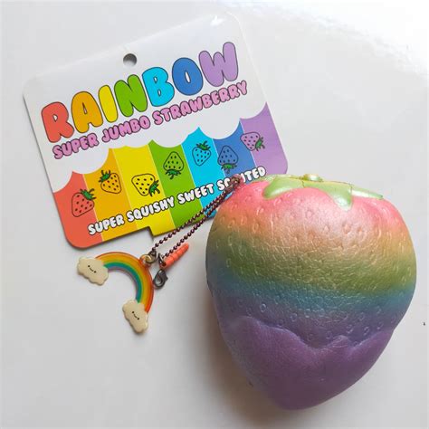 Punimaru Super Jumbo Rainbow Strawberry Rare Squishy Toys