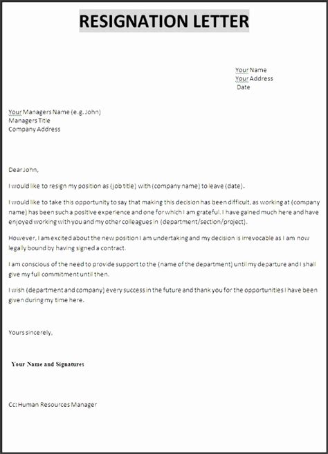 professional resignation letter template sampletemplatess