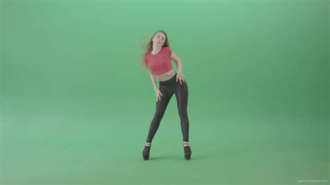 Body Wave By Strip Dance Girl On Green Screen Chromakey 4k Video