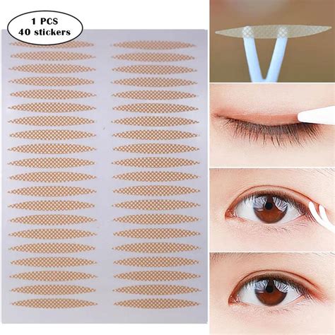 Eyelid Tape Sticker Invisible Double Fold Eyelid Lace Paste Clear Beige