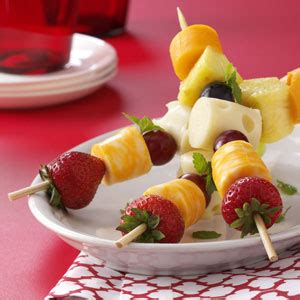 Spice up your holiday food table with these creative and fun christmas food ideas. Christmas Fruit 'n' Cheese Kabobs | Winter, Inc.