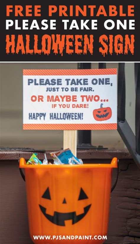 Free Printable Please Take One Halloween Sign Halloween Printables