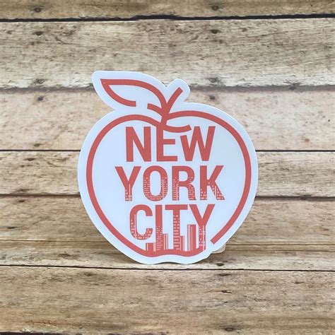 New York City Sticker Nyc Big Apple Decal Waterproof Etsy