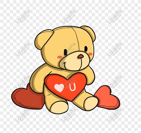 Gambar Kartun Boneka Beruang Cinta Yang Digambar Tangan Png Unduh Gratis Lovepik
