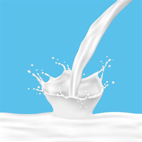 Milk Splash With Pouring Milk On Blue Background 3776277 Vector Art At