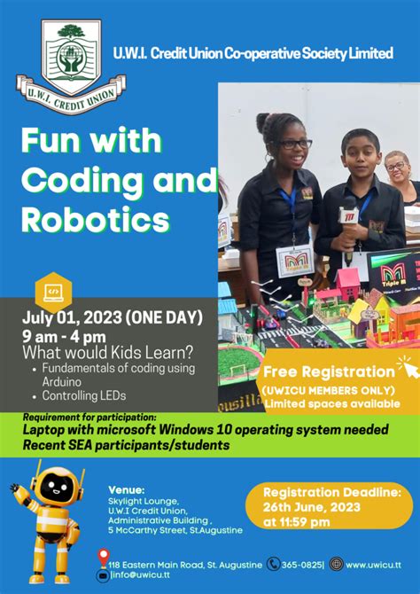 Uwicu Fun With Coding And Robotics Workshop 2023 Uwi Credit Union