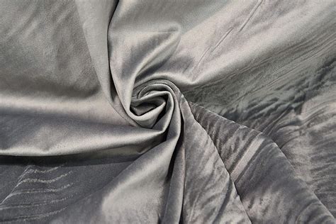 Silver Grey Premium Cotton Velvet Fabric Subtle Shine Woven Velvet Gray