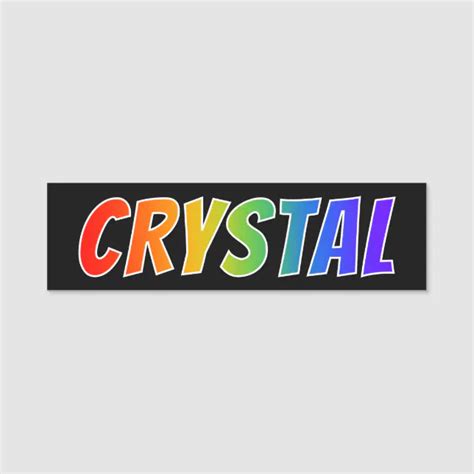 First Name Crystal Fun Rainbow Coloring Name Tag Zazzle