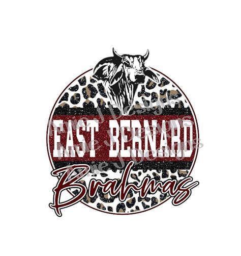 East Bernard Brahmas Mascot Version Glitter Texas Png Etsy