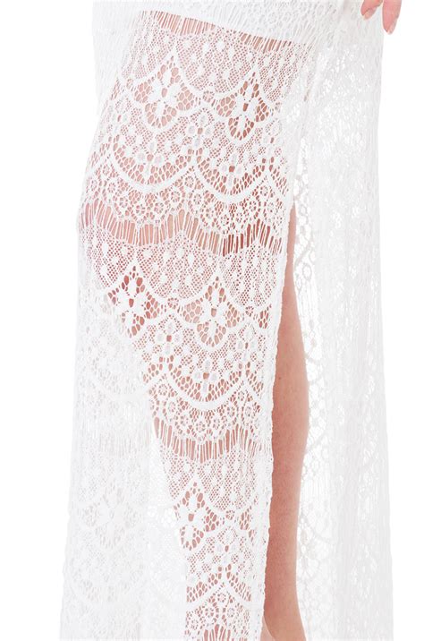 Akira Endless Love Ivory Lace Maxi Skirt In White Lyst
