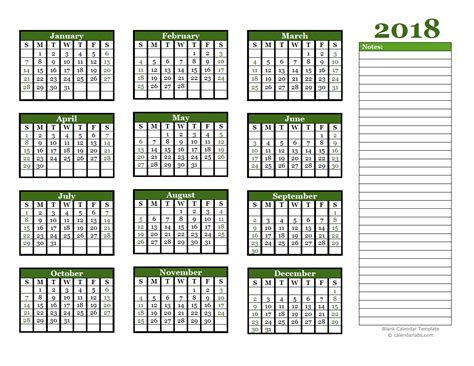Blank Yearly Calendar Template Pdf Calendar Printable Free Yearly