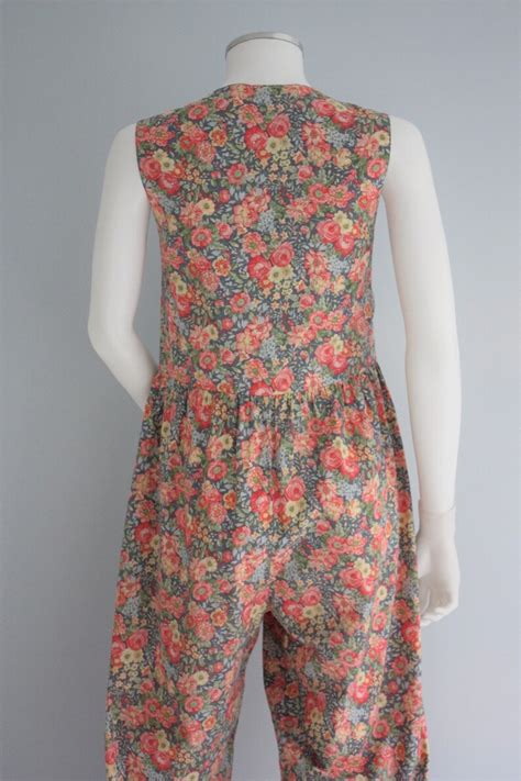 Laura Ashley Jumpsuit Floral Playsuit Cotton Romper Suit Etsy
