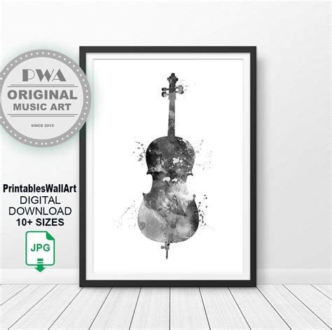 With art and dance symbols flat vector illustration. Cello Print, Cello Digital Download Printable, Music ...