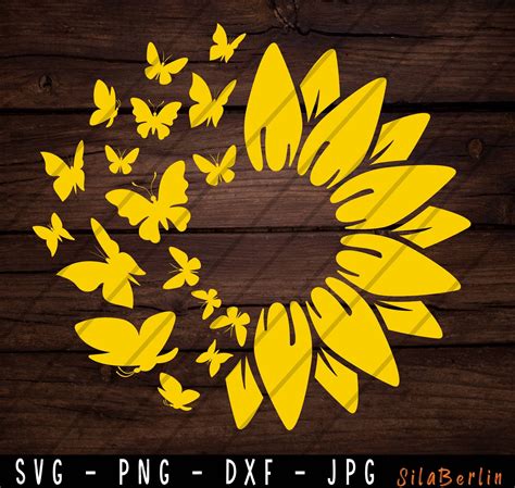 Sunflower Svg Flower Svg Digital Download Clipart Etsy Uk