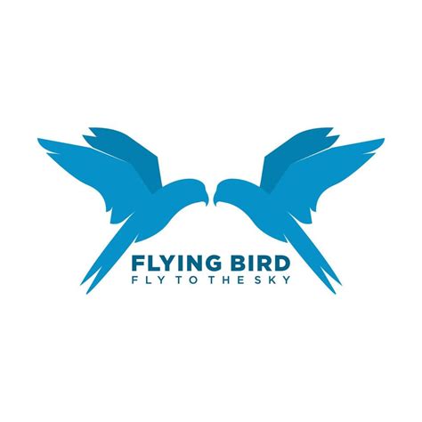 Flying Bird Logo Logo With Flying Blue Bird Concept Logo With