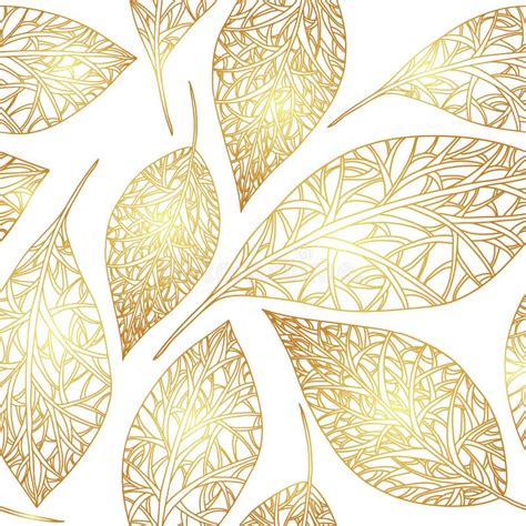 Pattern With Gold Leafs Stock Illustration Illustration Of Intricate