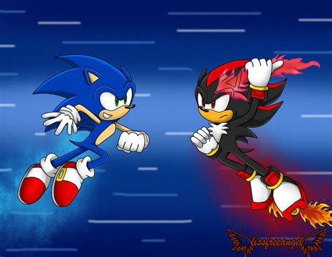 Sonic Vs Shadow By Lissfreeangel On Deviantart Sonic And Shadow
