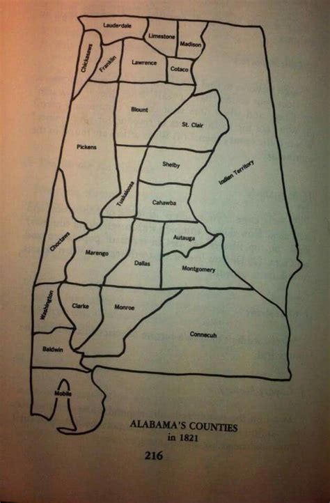 1821 County Map Of Alabama Civil War Alabama Earth Day History