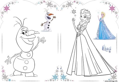 Coloriage Olaf Et Elsa Reine Des Neiges Disney Jecolorie Com