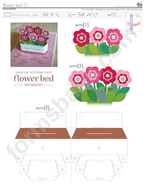 Free Pop Up Flower Card Templates Printable Templates