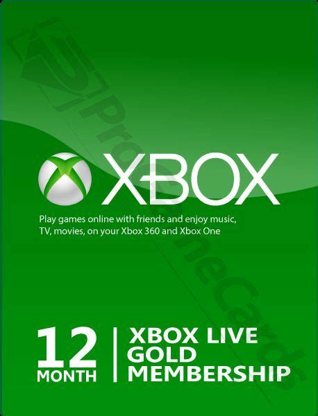 12 Month Microsoft Xbox Live Gold Membership Subscription For Xbox One