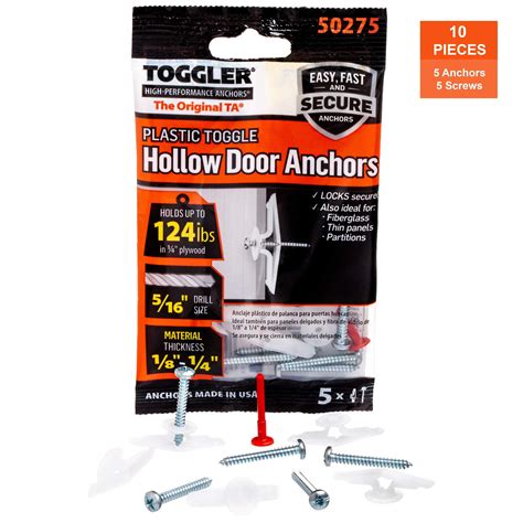 Toggler Toggle Ta Hollow Door Anchor With Screws Polypropylene Made