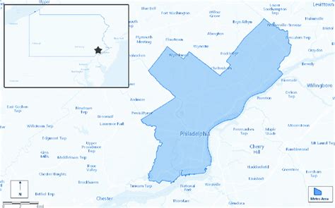Map Showing The City Of Philadelphia Boundary And Location In