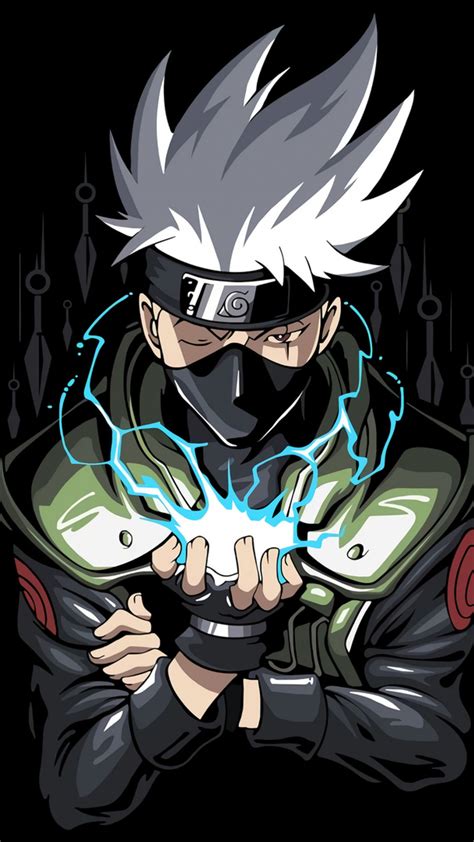 1080x1920 Kakashi Hatake Hd Naruto Dark Black Art Iphone 7 6s 6 Plus