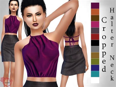 The Sims Resource Cropped Halter Neck