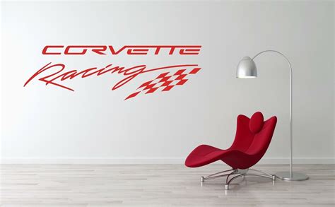 Corvette Racing Logo Wall Decal Sport Car Luxury Race Vinyl Home Decor