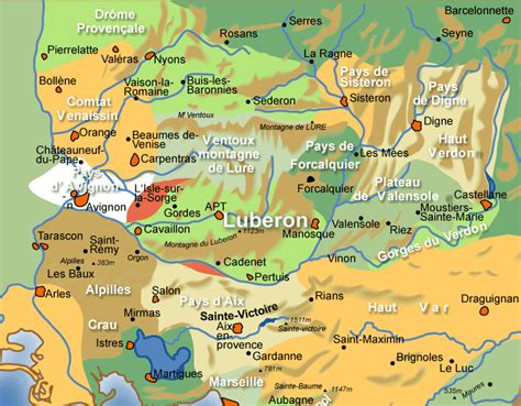 La Carte De La Provence Des Régions Provençales Luberonweb