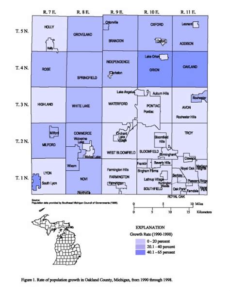 map of oakland county michigan terminal map