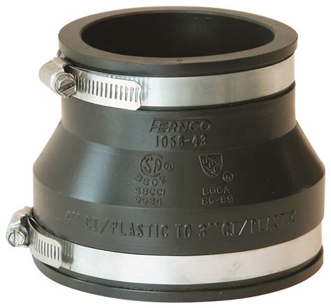 Short term rubber donut enschede, the netherlands. Fernco P1056-43 Flexible Pipe Coupling, 4 x 3 in x 4 in ...