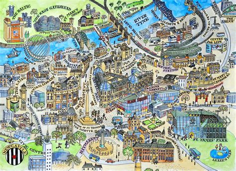 New For Spring Illustrated Map Of Newcastle Newcastle Map Illustrated Map Newcastle