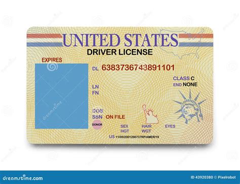 Blank Driver License Stock Photo Image Of Current Blank 43920380
